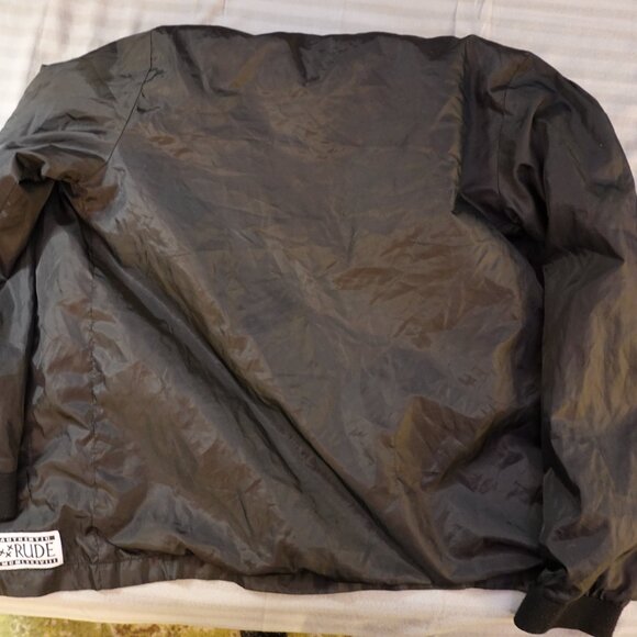 RARE 2000s Hot Topic RUDE Black Windbreaker Hood sz M CONDITION IN DESCRIPTION - Picture 6 of 6